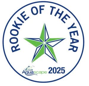 Aquascape Rookie of the Year 2025 award badge
